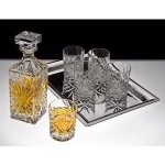 25649 Decanter and 6 Double Old Fashioned Glasses W/ Tray