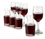Libbey Wine Service with Four Wine Glasses and Four Decanters, 8-Piece, Clear