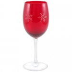Luminarc Ruby Red Snowflakes Wine Glasses, Set of 4, Luminarc Ruby Red Snowflakes Goblet Glass, Set of 4