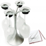 Architec AirDry Wine Glass Drying Rack with Riedel Cleaning Cloth