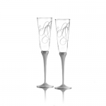 Mikasa Love Story Crystal Champagne Flutes, Set of 2