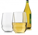 Libbey 4-Piece Passage Stemless White Wine Glasses, 16.75-Ounce, Clear