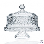 Godinger Dublin Crystal Cake Plate with Dome Cover
