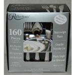 Reflections Heavyweight Looks Like Silver Disposable Flatware for 40 with BONUS Pack of 40 Forks - 160 Pieces in All