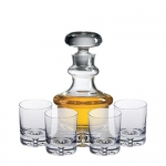 Ravenscroft Crystal 125th Anniversary Larchmont Decanter Gift Set, Includes One (1) 30-ounce Decanter and Four (4) 10.5-ounce DOF Tumbler Glasses.