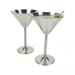 Stainless Steel Martini Glasses 2 Piece Set