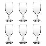 6 Anchor Hocking Oneida Excellency Pear Wide Stem White Wine Glasses Set 2938M