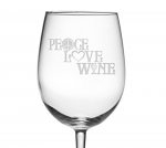 Peace, Love & Wine Etched Wine Glass - Great Wine Gift, Birthday Gift for Her - Peace Symbol, Heart, Wine Glass Design - Perfect Anniversary or Housewarming Gift - Wedding, Bridesmaid and Bridal Shower Gift