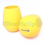WineMeUp Silicone Wine Glasses Kit - Stemless Unbreakable Drinking Glass - Set of 2 - Yellow