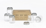 Smiths Mini Mason Jar set of 6 Chupito Shot Glasses with Lids - 2oz Per Shot Glass