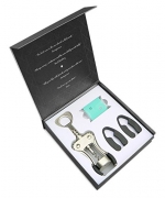 Premium Wine Gift Set Luxury Corkscrew Wine Opener, Foil Cutters & a Pair of Swarovski Crystal Magnetic Wine Glass Charms - Impressive Hostess or Housewarming Gift for Wine Lovers