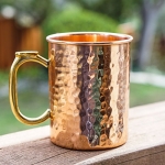 Drinkware Essentials 100% Pure Copper Barrel Mug. 16oz Hammered Moscow Mule Mugs With Thumb Rest Keep Drinks Icy Cold. Premium Unlined Cups Great for Cocktails & Will Be The Talk Of Your Next Party!