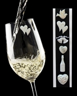 Simply Charmed Wedding Wine Charms - Elegant Magnetic Glass Markers that Work on Champagne Flutes and Stemless Glasses too - Set of 6