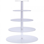 Premium Five 5-Tier Crystal Clear Acrylic Glass Round Wedding Cake Stand Cupcake Tree for Wedding Cupcakes Dessert Tower Cupcake Stand for Party Cupcakes and other Desserts