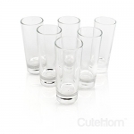 Cutehom Tall Tequila Shot Glasses - Set of 6 Crystal clear Glassware Kit