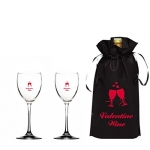Party Time Wine Valentine Wine Bag and Glasses 3-Piece Gift Bundle