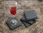 Decorative Slate Square Wine Glass Bar Coasters for Drinks Hand Carved Home Furniture Kitchen Dining Accessory