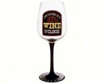 Carson Home Accents CHA21172 Wine O'Clock Wine Glass
