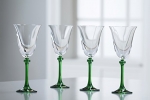 Galway Crystal Liberty Goblets (Set of 4), Clear/Green