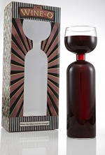 The Wine-O. This Wine Bottle Glass Fits a Whole Standard 750 ML Bottle of Your Favorite Wine. Comes With Custom Cork and Ebook Wonderful Wine Cocktails